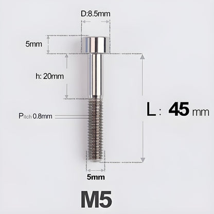 M5*30 35 40 45 50MM Titanium Bolts For Bicycle Stem