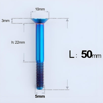 M5x35-50MM Titanium Flat Head Bolts for Road Bike Seatpost Clamp