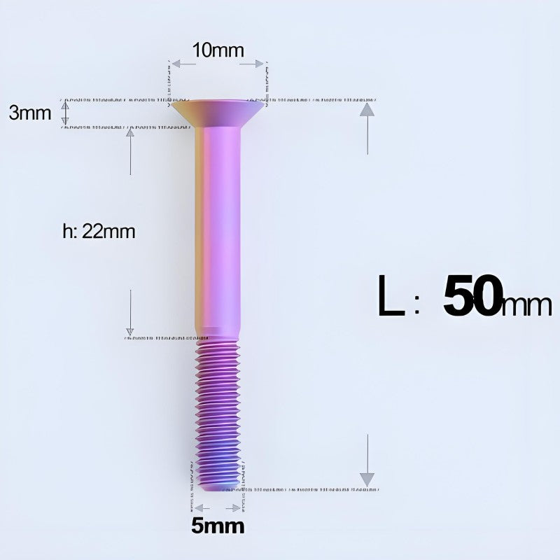 M5x35-50MM Titanium Flat Head Bolts for Road Bike Seatpost Clamp