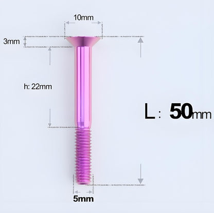 M5x35-50MM Titanium Flat Head Bolts for Road Bike Seatpost Clamp
