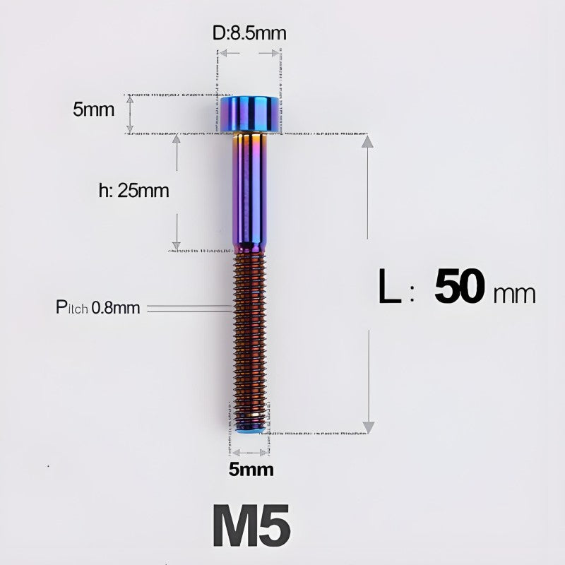 M5*30 35 40 45 50MM Titanium Bolts For Bicycle Stem