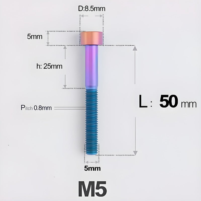 M5*30 35 40 45 50MM Titanium Bolts For Bicycle Stem