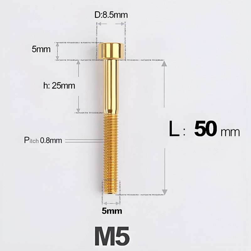 M5*30 35 40 45 50MM Titanium Bolts For Bicycle Stem