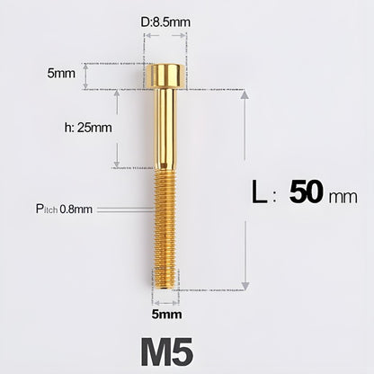 M5*30 35 40 45 50MM Titanium Bolts For Bicycle Stem