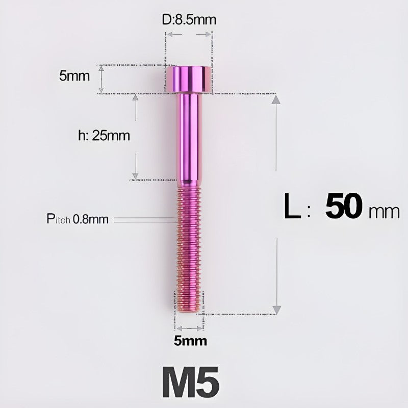 M5*30 35 40 45 50MM Titanium Bolts For Bicycle Stem