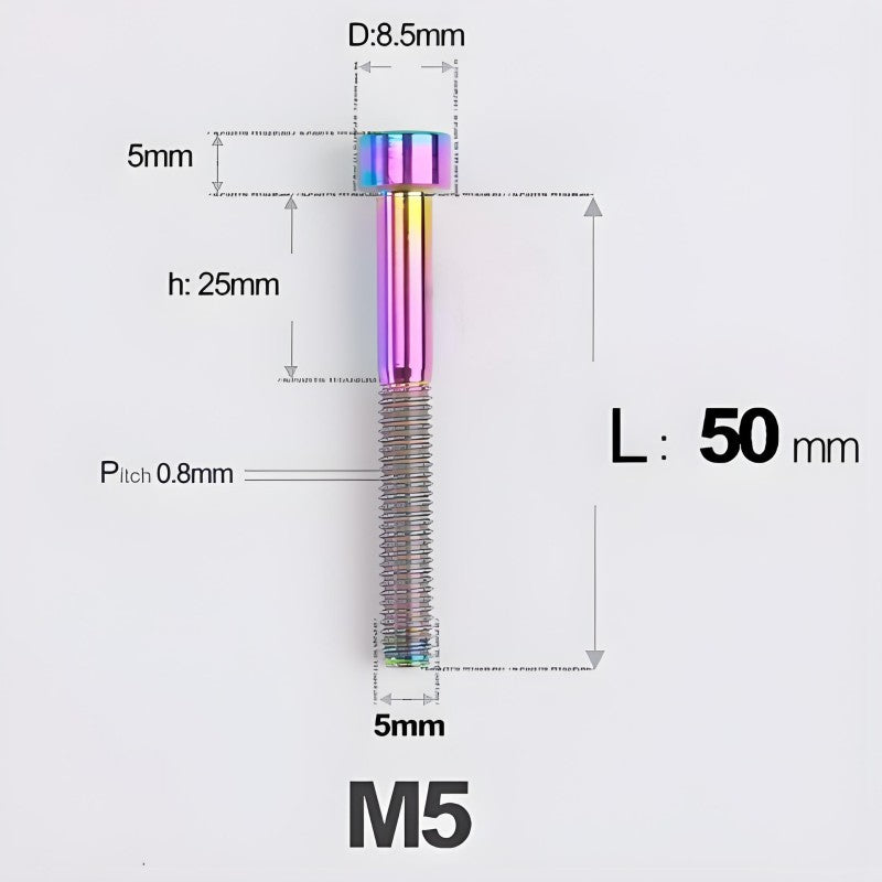 M5*30 35 40 45 50MM Titanium Bolts For Bicycle Stem