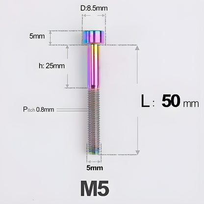 M5*30 35 40 45 50MM Titanium Bolts For Bicycle Stem