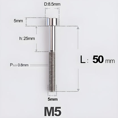 M5*30 35 40 45 50MM Titanium Bolts For Bicycle Stem