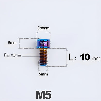 M5x10/12/16/18MM Titanium Bolts For Bike & Motorcycle