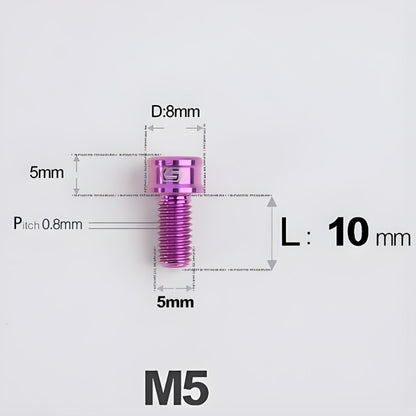 M5x10/12/16/18MM Titanium Bolts For Bike & Motorcycle