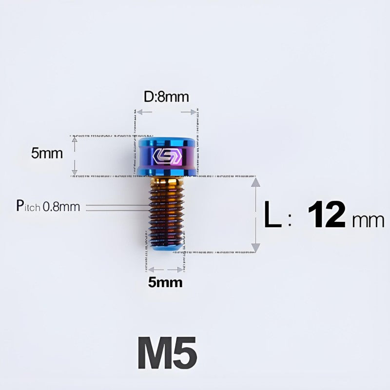 M5x10/12/16/18MM Titanium Bolts For Bike & Motorcycle