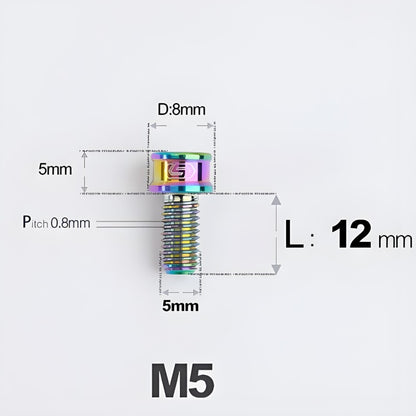 M5x10/12/16/18MM Titanium Bolts For Bike & Motorcycle