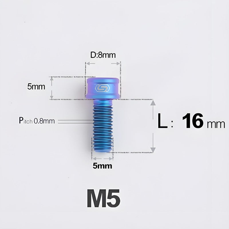 M5x10/12/16/18MM Titanium Bolts For Bike & Motorcycle
