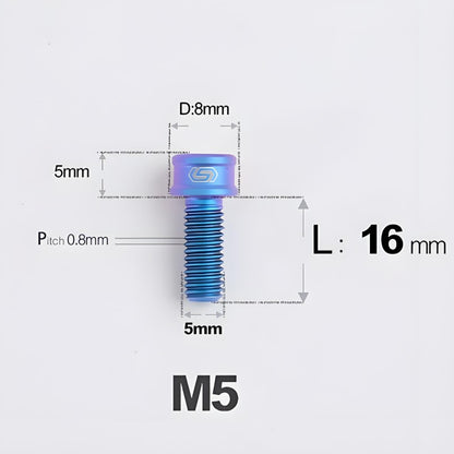 M5x10/12/16/18MM Titanium Bolts For Bike & Motorcycle