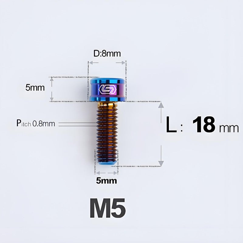 M5x10/12/16/18MM Titanium Bolts For Bike & Motorcycle