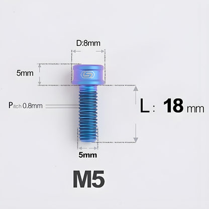 M5x10/12/16/18MM Titanium Bolts For Bike & Motorcycle