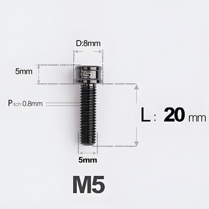 M5x10/12/16/18MM Titanium Bolts For Bike & Motorcycle