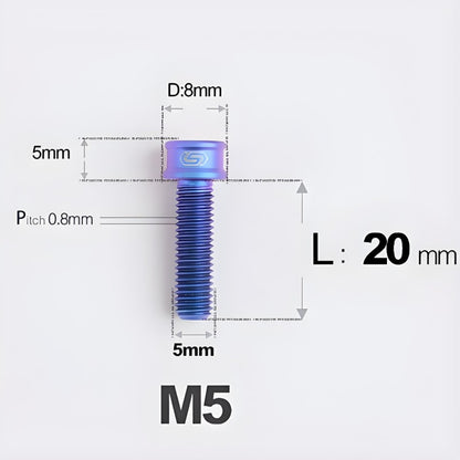 M5x10/12/16/18MM Titanium Bolts For Bike & Motorcycle