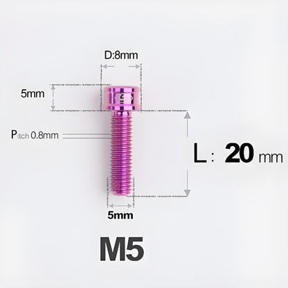 M5x10/12/16/18MM Titanium Bolts For Bike & Motorcycle