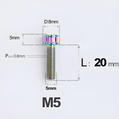 M5x10/12/16/18MM Titanium Bolts For Bike & Motorcycle