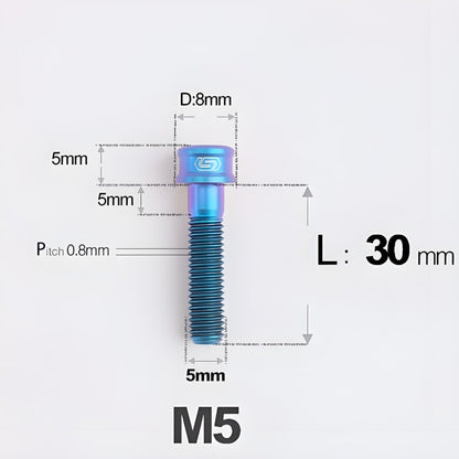 M5x10/12/16/18MM Titanium Bolts For Bike & Motorcycle