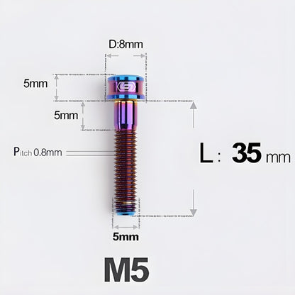 M5x10/12/16/18MM Titanium Bolts For Bike & Motorcycle