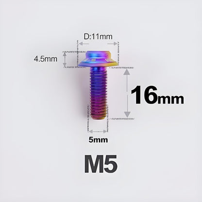M5xL16mm Titanium Disc Brake Caliper Bolts for Flat Mount – Fits Shimano R8170/R8070 Candy