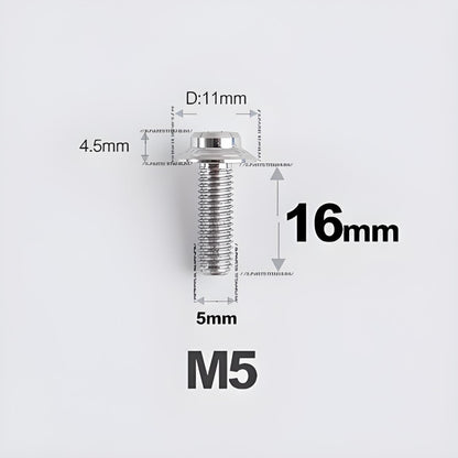M5xL16mm Titanium Disc Brake Caliper Bolts for Flat Mount – Fits Shimano R8170/R8070 Titanium