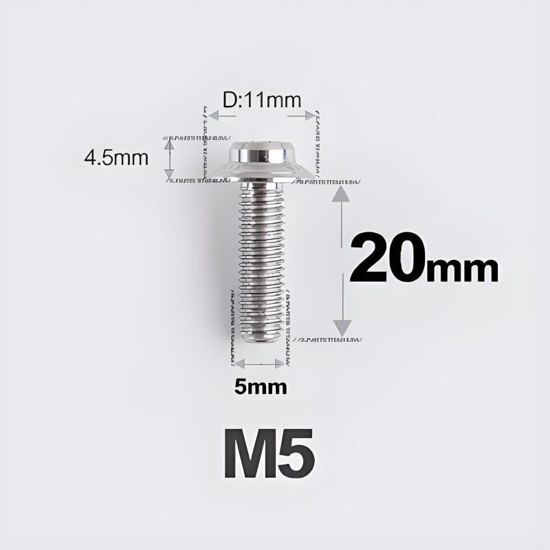 M5xL20mm Titanium Disc Brake Caliper Bolts for Flat Mount – Fits Shimano R8170/R8070 Titanium