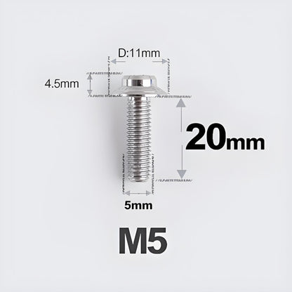 M5xL20mm Titanium Disc Brake Caliper Bolts for Flat Mount – Fits Shimano R8170/R8070 Titanium