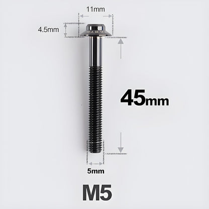 M5 Titanium Disc Brake Caliper Bolts for Flat Mount  Fits Shimano R8170 R8070 45mm Black