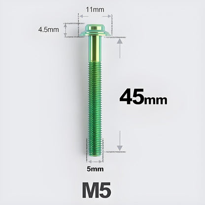M5 Titanium Disc Brake Caliper Bolts for Flat Mount  Fits Shimano R8170 R8070 45mm Green
