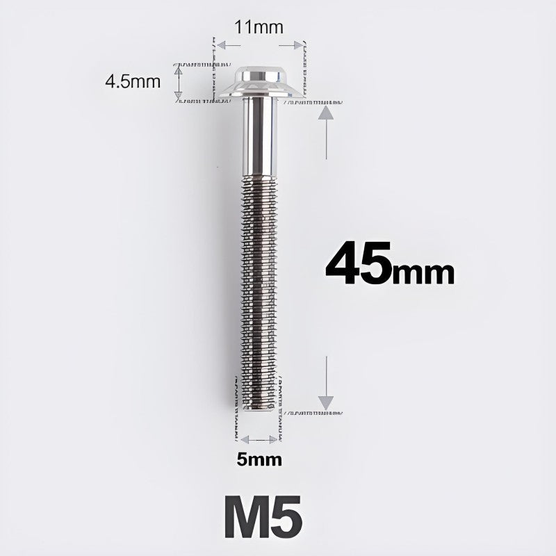 M5 Titanium Disc Brake Caliper Bolts for Flat Mount – Fits Shimano R8170/R8070 45mm Titanium
