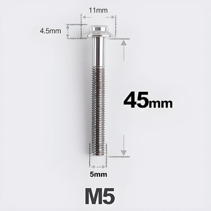M5 Titanium Disc Brake Caliper Bolts for Flat Mount – Fits Shimano R8170/R8070 45mm Titanium
