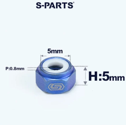 Titanium Hex Nylon Lock Nuts - M4 / M5 / M6 / M8 / M10 / M12 for Motorcycles