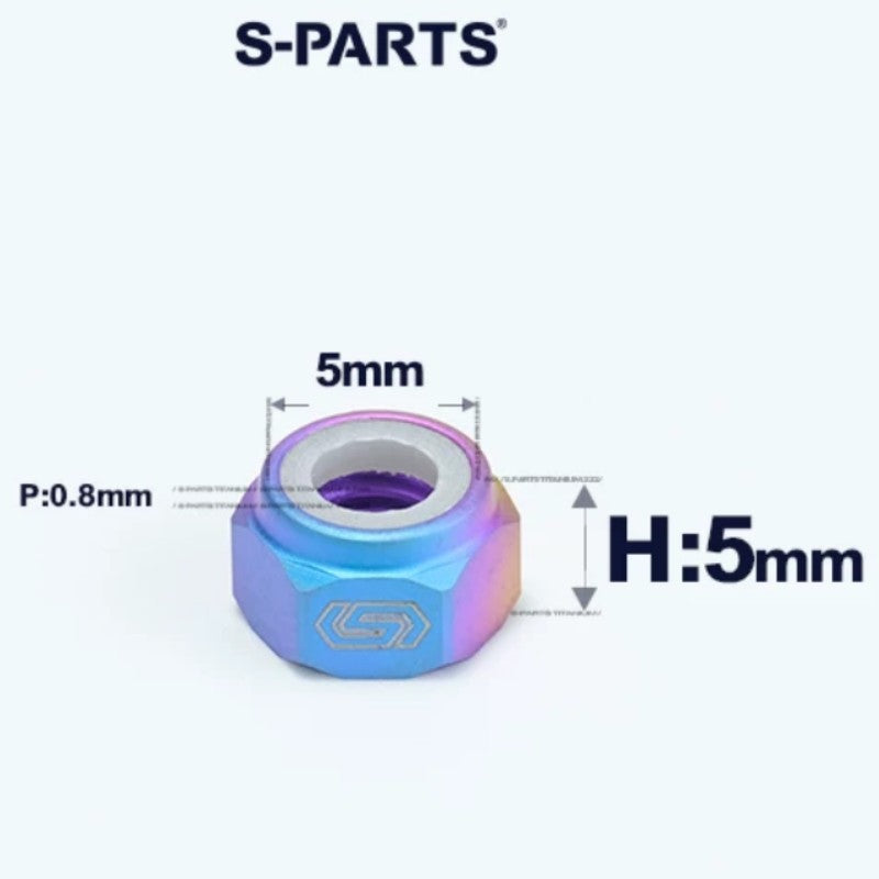 Titanium Hex Nylon Lock Nuts - M4 / M5 / M6 / M8 / M10 / M12 for Motorcycles