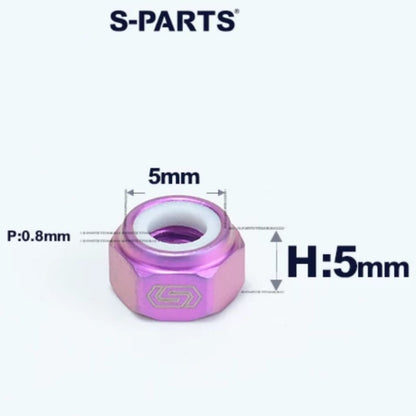 Titanium Hex Nylon Lock Nuts - M4 / M5 / M6 / M8 / M10 / M12 for Motorcycles
