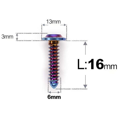 M6 X L16 - 55mm Titanium Button Head Screws For Electric Scooter & Motorcycle Body Panels-HD13