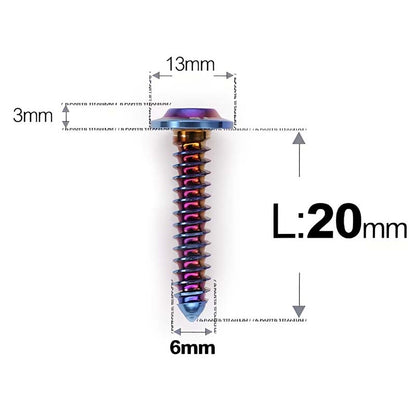 M6 X L16 - 55mm Titanium Button Head Screws For Electric Scooter & Motorcycle Body Panels-HD13