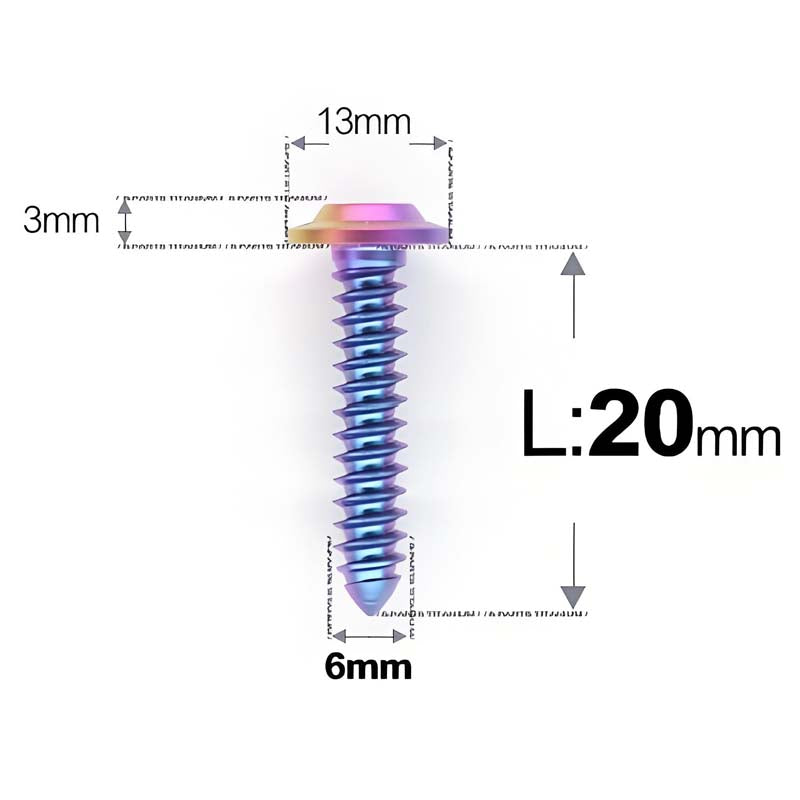 M6 X L16 - 55mm Titanium Button Head Screws For Electric Scooter & Motorcycle Body Panels-HD13
