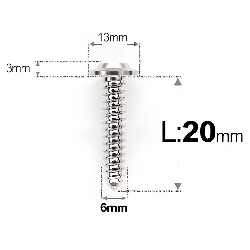 M6 X L16 - 55mm Titanium Button Head Screws For Electric Scooter & Motorcycle Body Panels-HD13