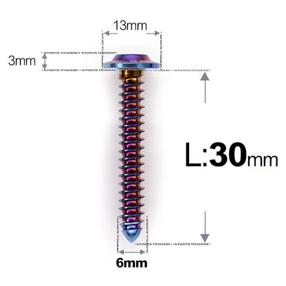 M6 X L16 - 55mm Titanium Button Head Screws For Electric Scooter & Motorcycle Body Panels-HD13