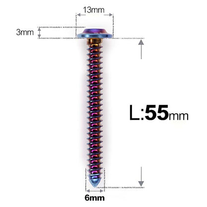 M6 X L16 - 55mm Titanium Button Head Screws For Electric Scooter & Motorcycle Body Panels-HD13