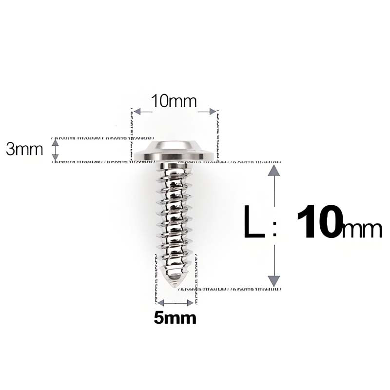 M5 X L10 - 35mm Titanium Button Head Screws For Electric Vehicle & Motorcycle Body Panels-HD10