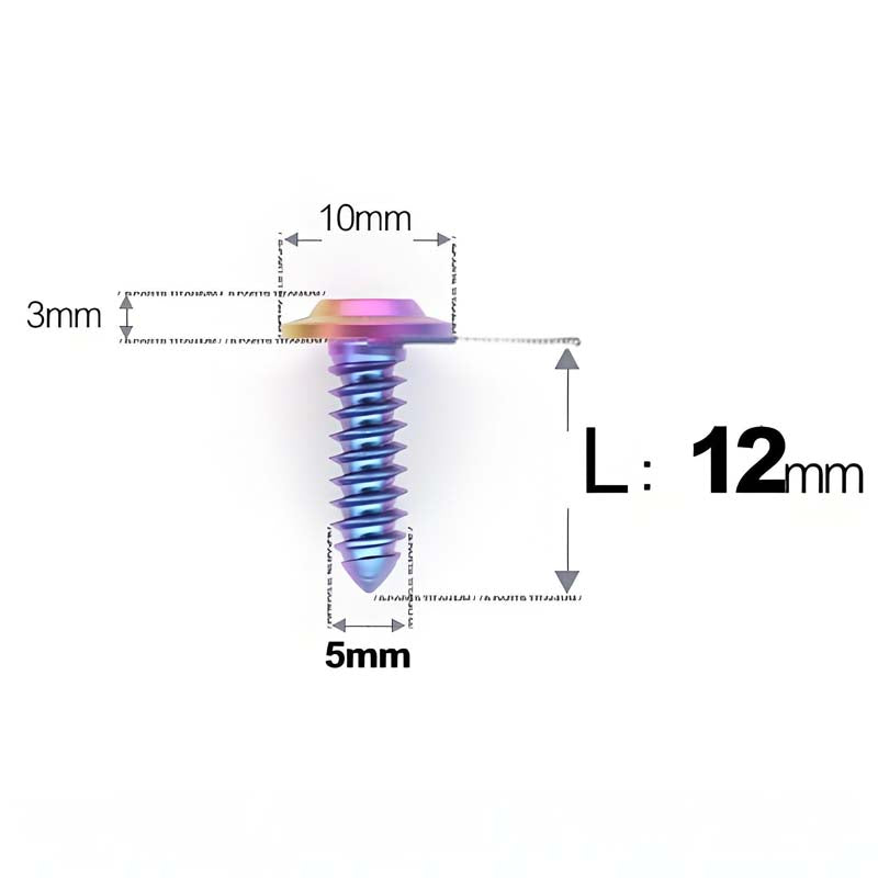 M5 X L10 - 35mm Titanium Button Head Screws For Electric Vehicle & Motorcycle Body Panels-HD10