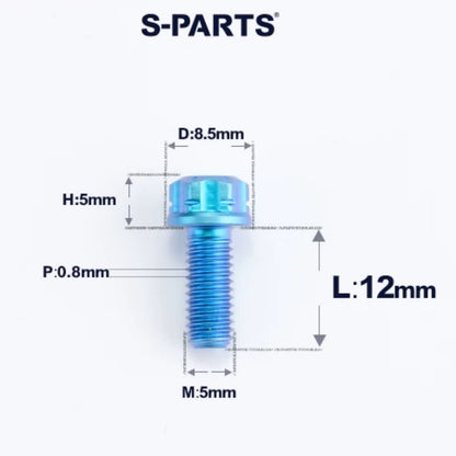 M5 X L6 8 12 30MM Titanium Bolts For Motorcycle