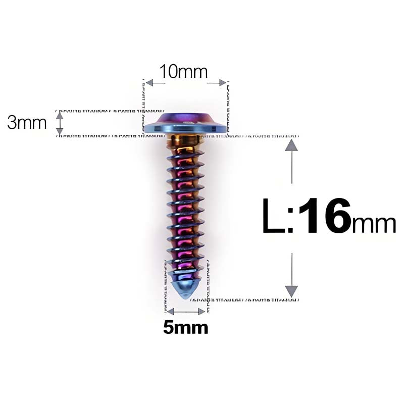 M5 X L10 - 35mm Titanium Button Head Screws For Electric Vehicle & Motorcycle Body Panels-HD10