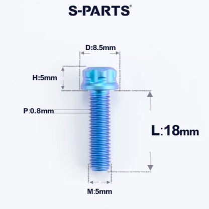 M5 X L6 8 12 30MM Titanium Bolts For Motorcycle