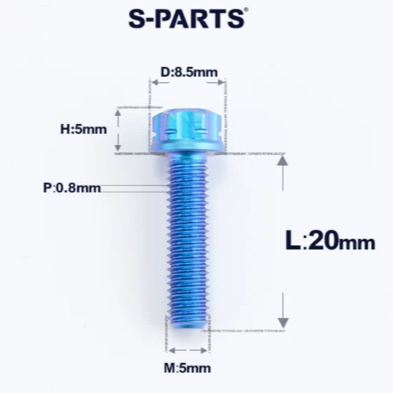 M5 X L6 8 12 30MM Titanium Bolts For Motorcycle
