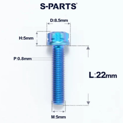 M5 X L6 8 12 30MM Titanium Bolts For Motorcycle